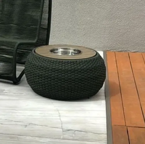 MESA DE CENTRO DE CORDA NÁUTICA COM CHAMPANHEIRA