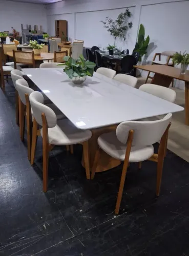 Mesa de Jantar Lírio com 08 cadeiras Orion 2.20x1.10