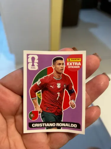 Figurinha Rara Cristiano Ronaldo Extra Sticker Roxa Copa 2026 Panini