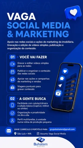 VAGA DE EMPREGO | SOCIAL MEDIA & MARKETING