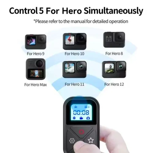 Controle Remoto GoPro sem fio Bluetooth Telesin até 5 câmeras Hero 8 9 10 11 12 Max
