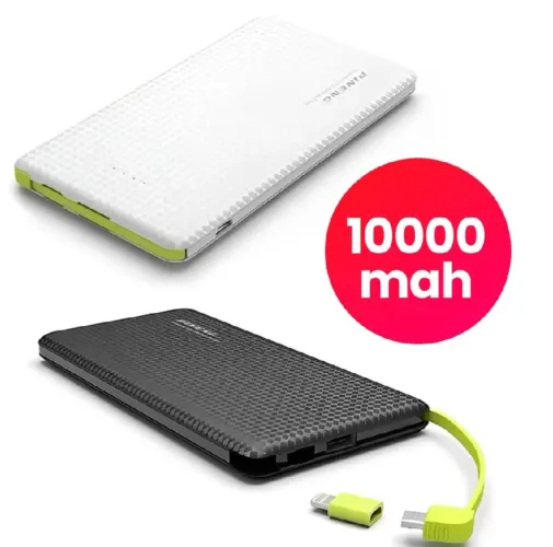 Carregador portátil Pinneng Power Bank 10.000mah com adaptador para iPhone, V8
