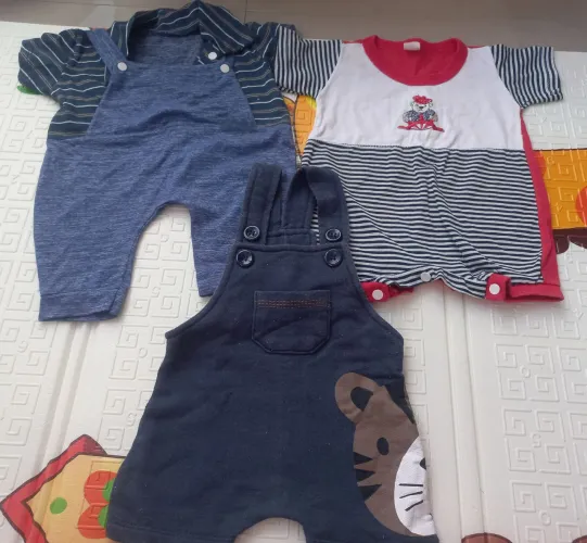 Kit 3 macacões curto bebê