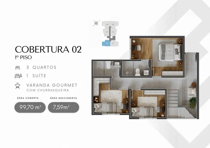 Cobertura à Venda com 03 Quartos no Bairro São José em Divinópolis MG.