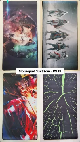 Mousepad 70x35cm, Bordas costuradas, 3mm de espessura *Novo- Mouse Pad Teclado Mecânico PC