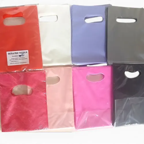 50 unidades Sacolas plásticas 20x16cm boca de palhaço