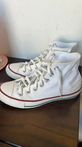 Tenis all star branco cano médio 36