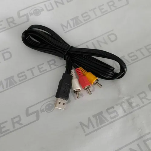 Cabo de audio e vídeo: 1usb X 3rca macho.  Com 1,5 metros. Novo.