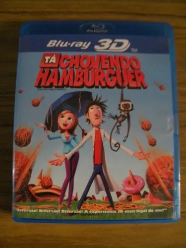 Tá Chovendo Hambúrguer Blu-Ray 3D Semi Novo Original.