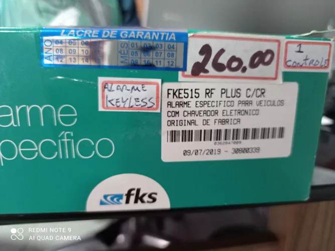 Alarme fks.especifico para veículos com chaveador original de fabrica .instalado 