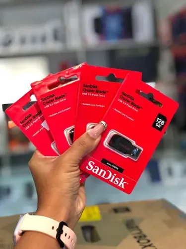 Pendrive SanDisk Cruzer Blade 128GB 2.0 preto e vermelh