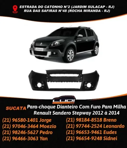 Para-choque Dianteiro Com Furo Para Milha Renault Sandero Stepway 2012 à 2014 (1)