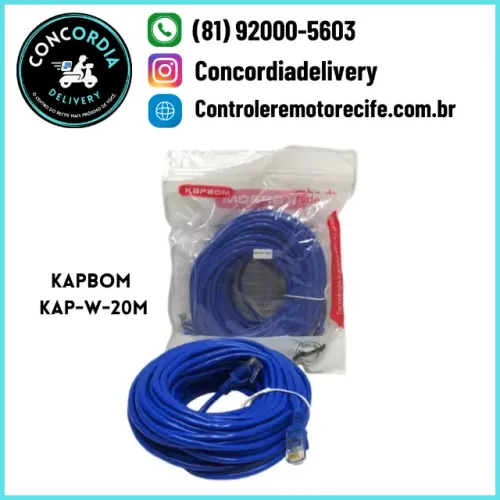 Cabo De Rede Kapbom Kap-w-20m Revestido Pvc Bitola: 24awg
