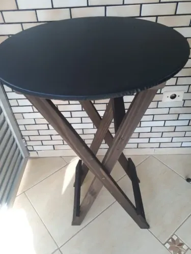 Mesa bistrô dobrável com tampo revestido em courino direto do fabricante