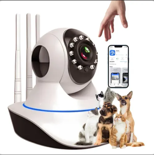 Câmera Wifi Segurança Babá Pet De Estimação Eletrônica 360°