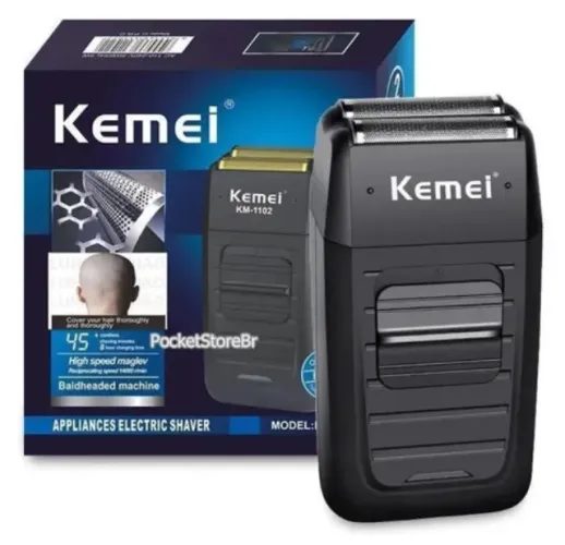 Barbeador Elétrico Shaver Sem Fio Kemei 2 Lâminas Km-1102 Cor Outro 110v/220v