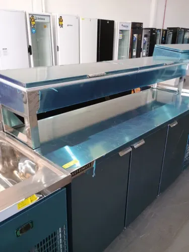 Balcão de serviço Refrigerado condimentadora 2,00mts inox Refrimate 