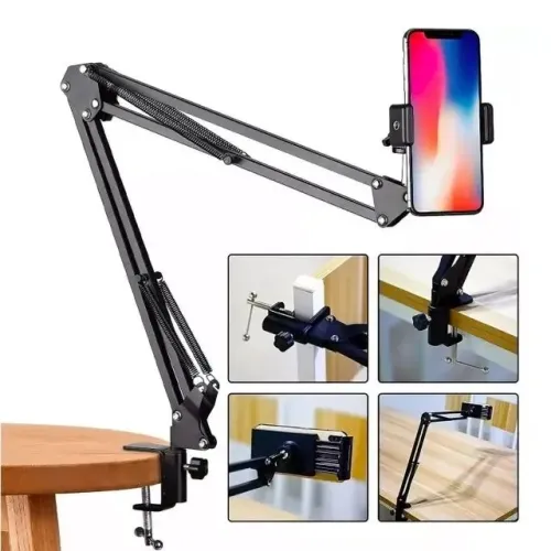 Suporte de Mesa Braço Articulado Para Celular Tablet e Microfone