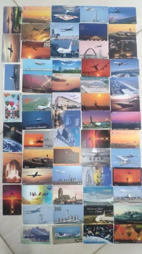 Coleção rara cartão telefônico japonês NTT aviação vintage
