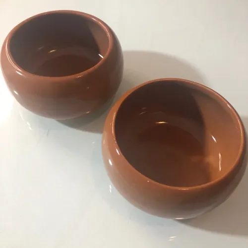 Kit 2 bowls tigelas cerâmica caramelo 230ml cada