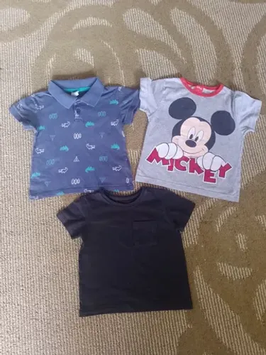 Lote com 3 camisetas infantis - tamanho 1 ano