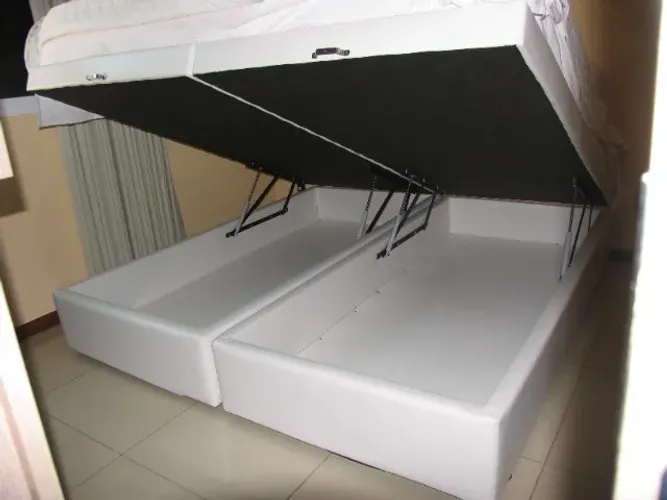 Cama-baú solteiro, madeira maciça, fabricação em todos os tamanhos e várias cores