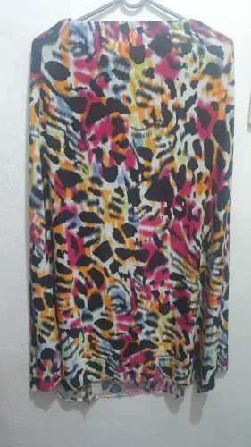 Saia longa estampada colorida