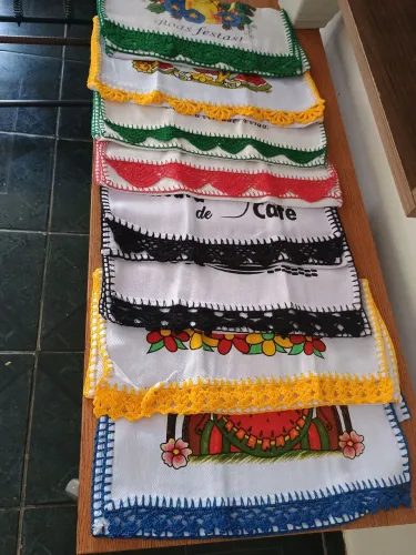 Jogo de panos de prato com crochê