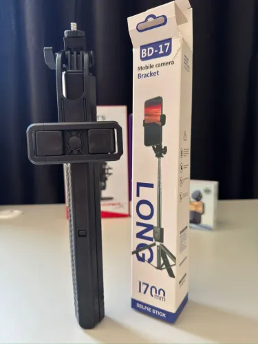 Tripé para celular, camera e microfone 