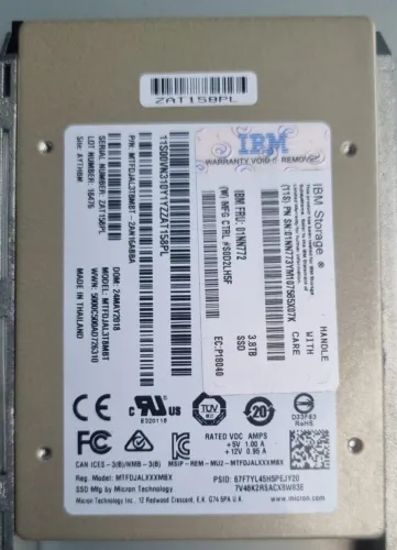 Ssd sas IBM 3.8tb pn 01nn772 a partir