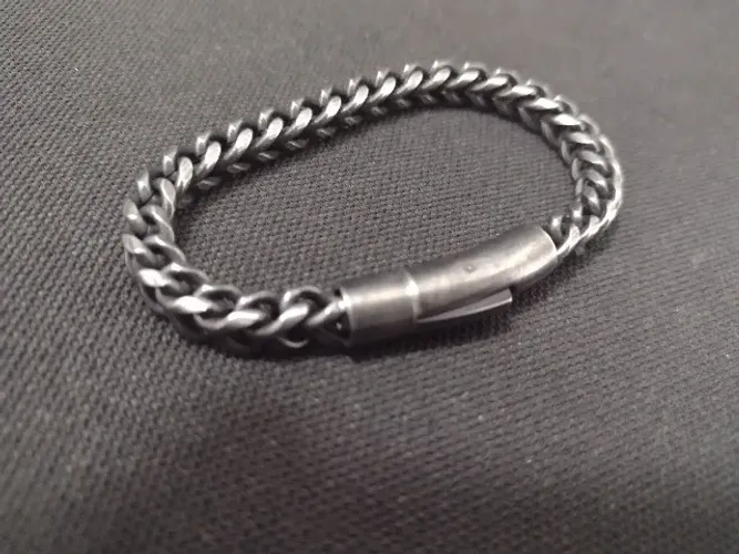 Pulseira motoqueiro, rock, aço, 18,5 cm