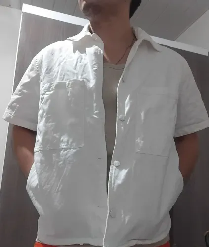 Camisa jeans branca Zara