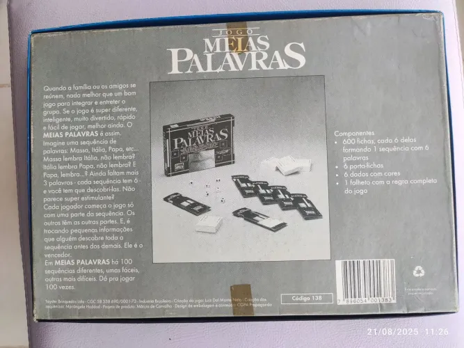 Jogo antigo Meias palavras.
