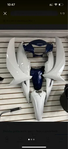 Kit carenagem Biz 125 branca/azul 19-24 Paralela