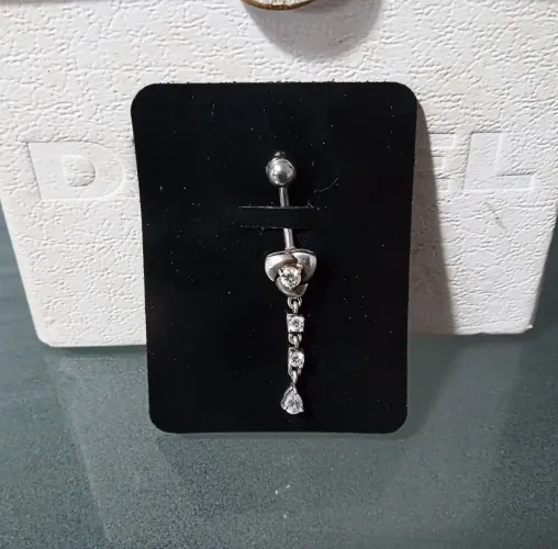Piercing de Umbigo Com Pingente Prata 925 