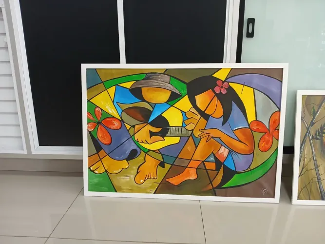 Quadro Casal Serenata Cubismo