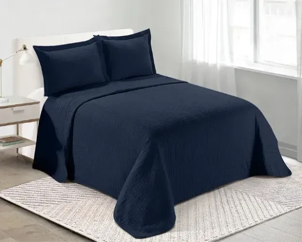 Cobre Leito Cama Azul Oxford