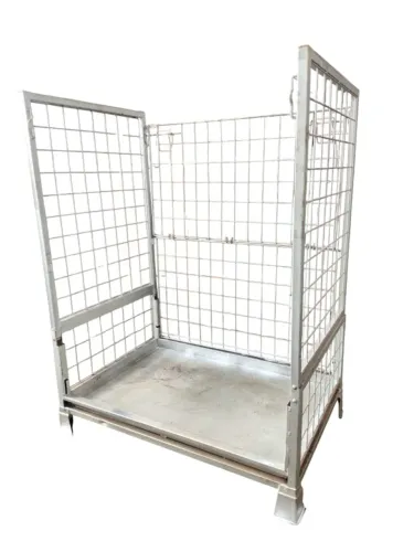 Gaiola com chapa Gaiola Aramada com fundo Chapa Gaiola Empilhável Metálica Transporte