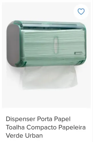 Dispenser Porta Papel Toalha Compacto Papeleira Verde Urban