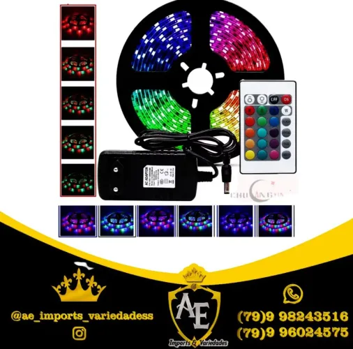 Fita de LED RGB com controle remoto