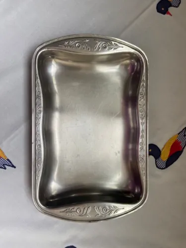 Bandeja de aço inox retangular 