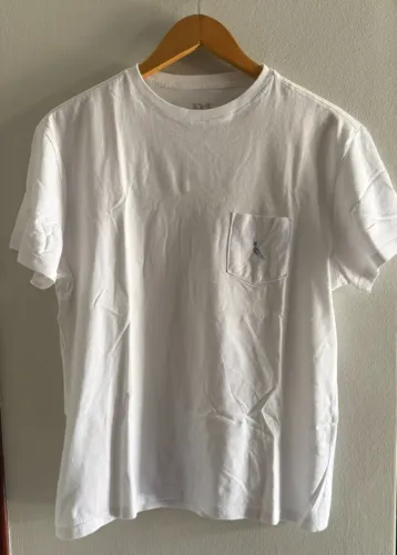 Camiseta Branca, Reserva, Pica-pau xadrez, Tamanho P