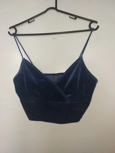 Top veludo azul 