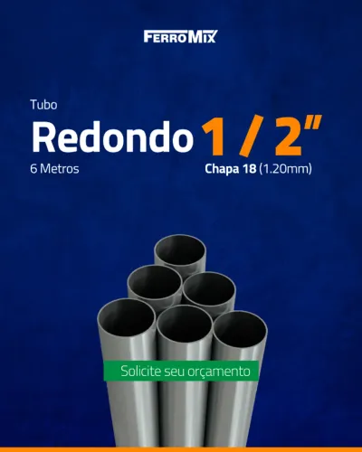 Tubo de Aço Redondo - Qualidade e Bom Preço - Ferragesn para Serralheira e Construção!