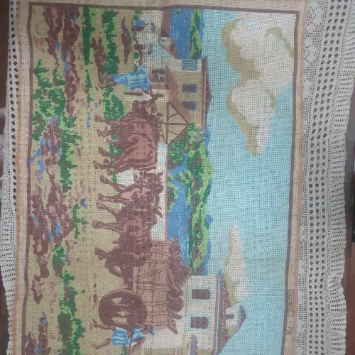 Tela para bordar gigante. Rural