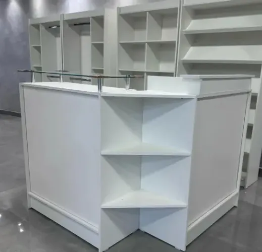 BALCÃO CAIXA + BALCÃO SIMPLES COM TAMPO DE VIDRO - NOVO