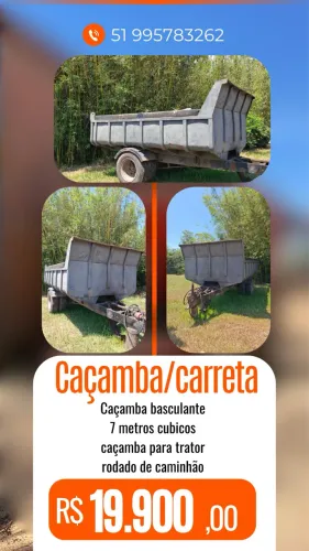 Carreta hidráulica basculante agrícola