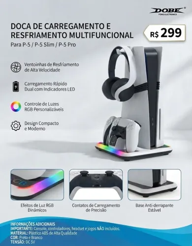 DOCA DE CARREGAMENTO E RESFRIAMENTO MULTIFUNCIONAL Para P-5 / P-5 Slim / P-5 Pro