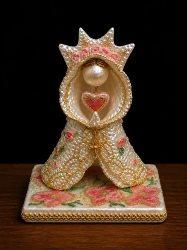 Escultura em porcelana fria sagrado coração de Maria.