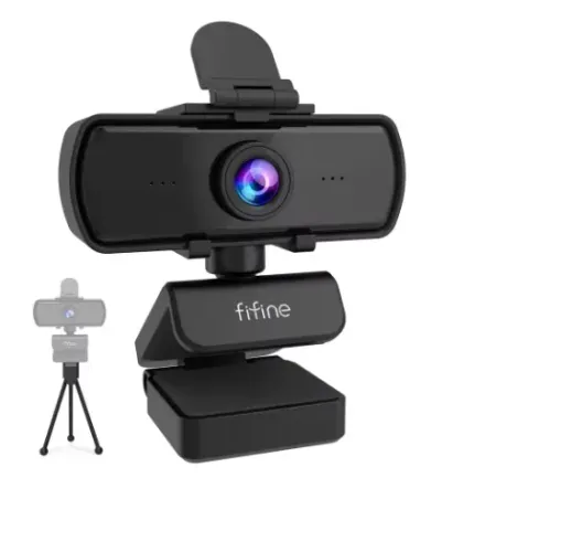 Webcam FIFINE 1440p Full HD para PC com Microfone